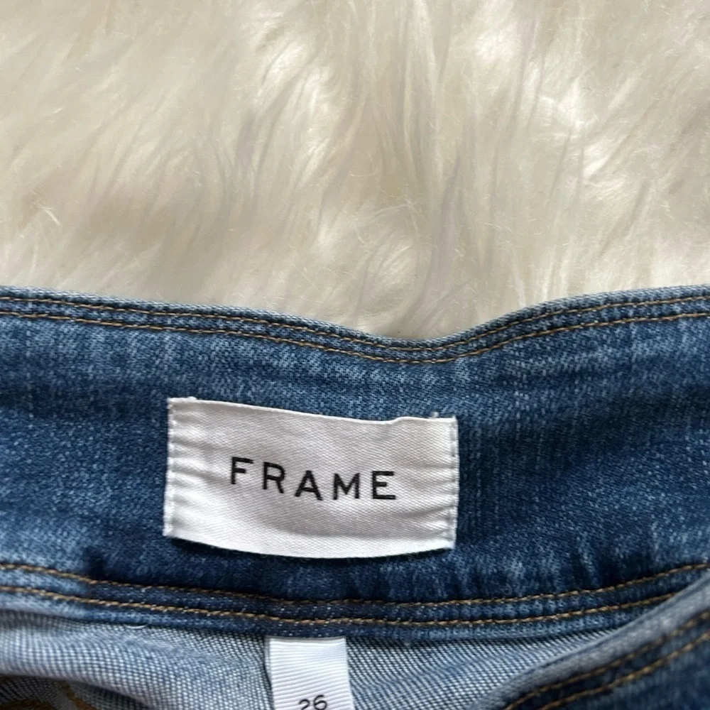 Frame Mid Rise Slim Kick Boot Cut Cropped Jeans - Picture 7 of 11